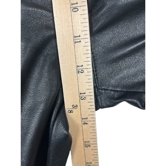 Zara Faux Womens Faux Leather Shiny Baggy Pants size Large‎ Black - Picture 5 of 10